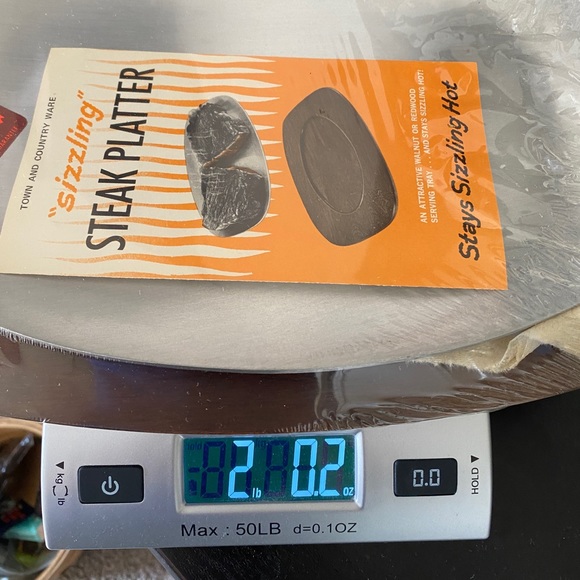 Vintage Sizzling Steak / Fajita Platter In Original Packaging- Walnut/Aluminum - Picture 12 of 12